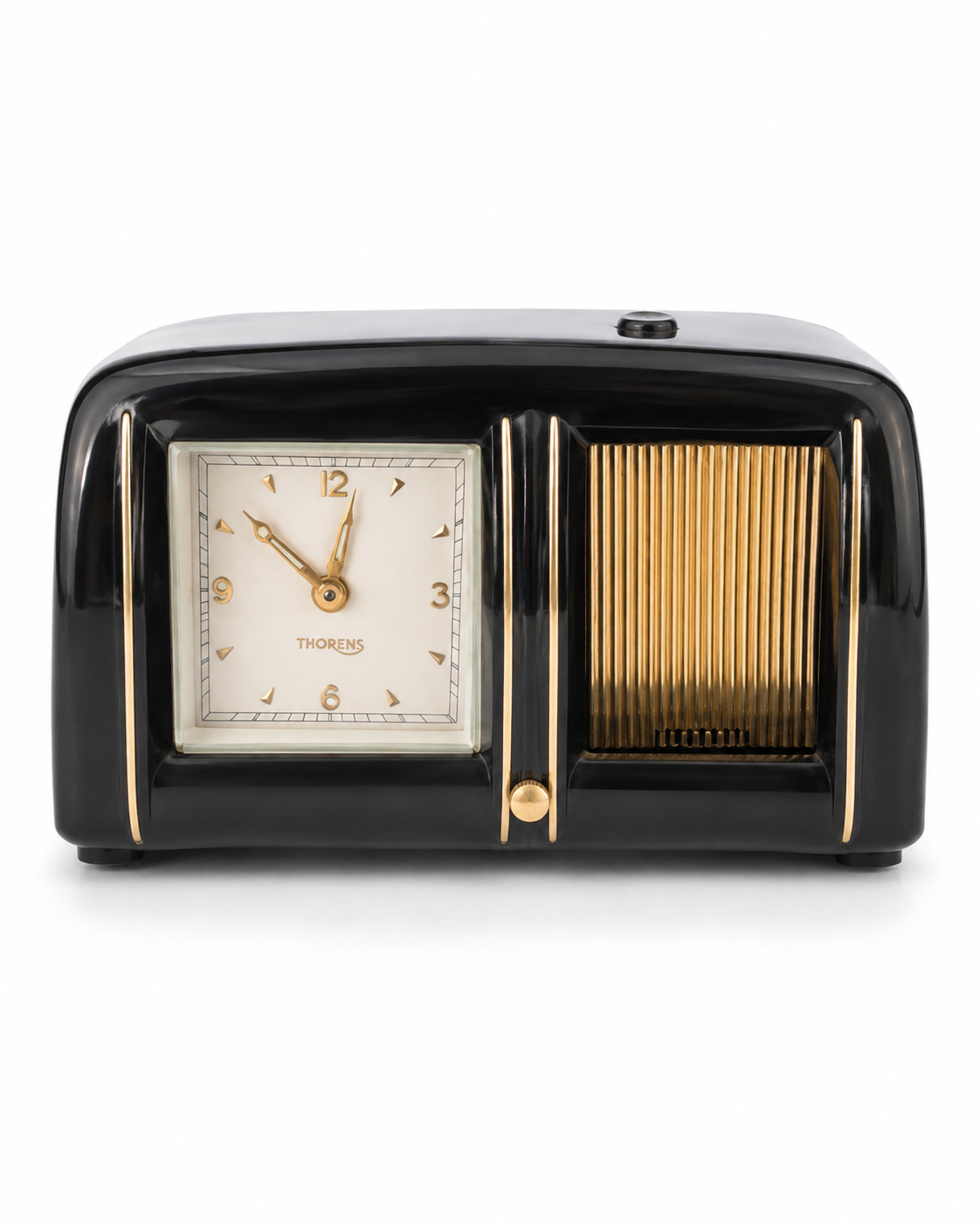 Historic Thorens black clock and lighter combination