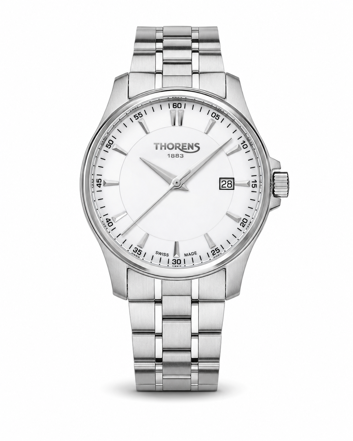 Contemporary silver Thorens Eiger Swiss-made wristwatch